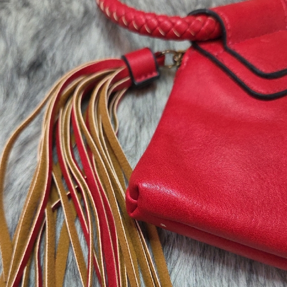 NWT Red Vegan Leather Clutch - Picture 2 of 7